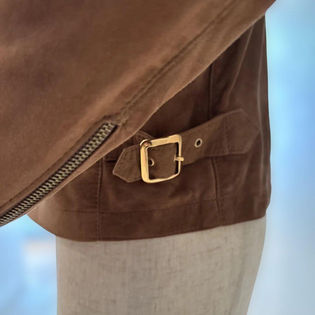 チンクアンタ／襟付きシングルライダース／H503／ブラウン／44