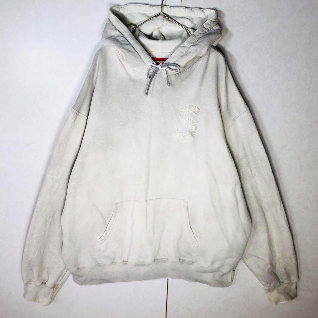 【人気モデル】シュプリーム Sロゴ ヴィーンテージ加工 パーカー XLサイズ