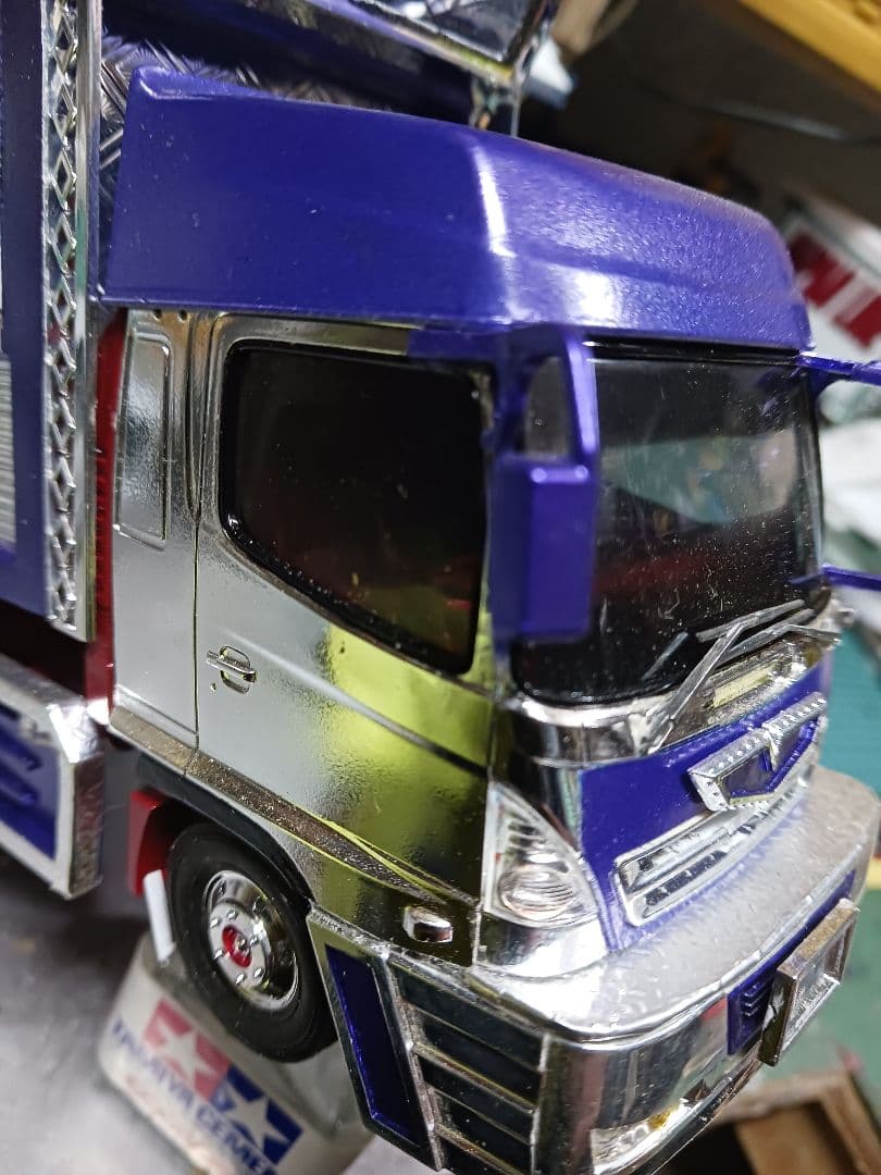 1/32アオシマデコトラプラモデル/ダンプ、2t箱車2台セット