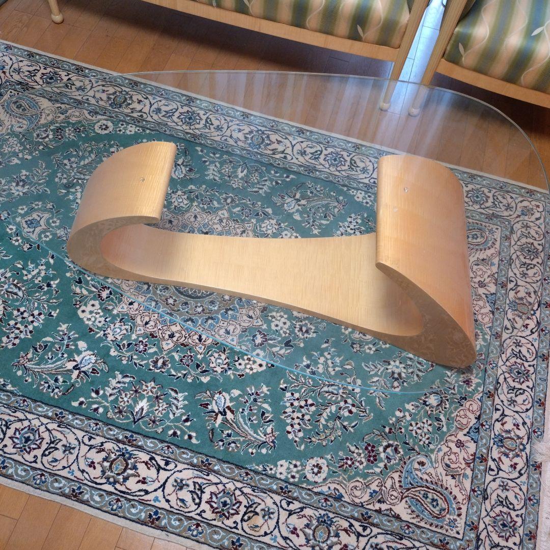 松創 ソファーテーブル センターテーブル ローテーブル ガラス シカモアメープル