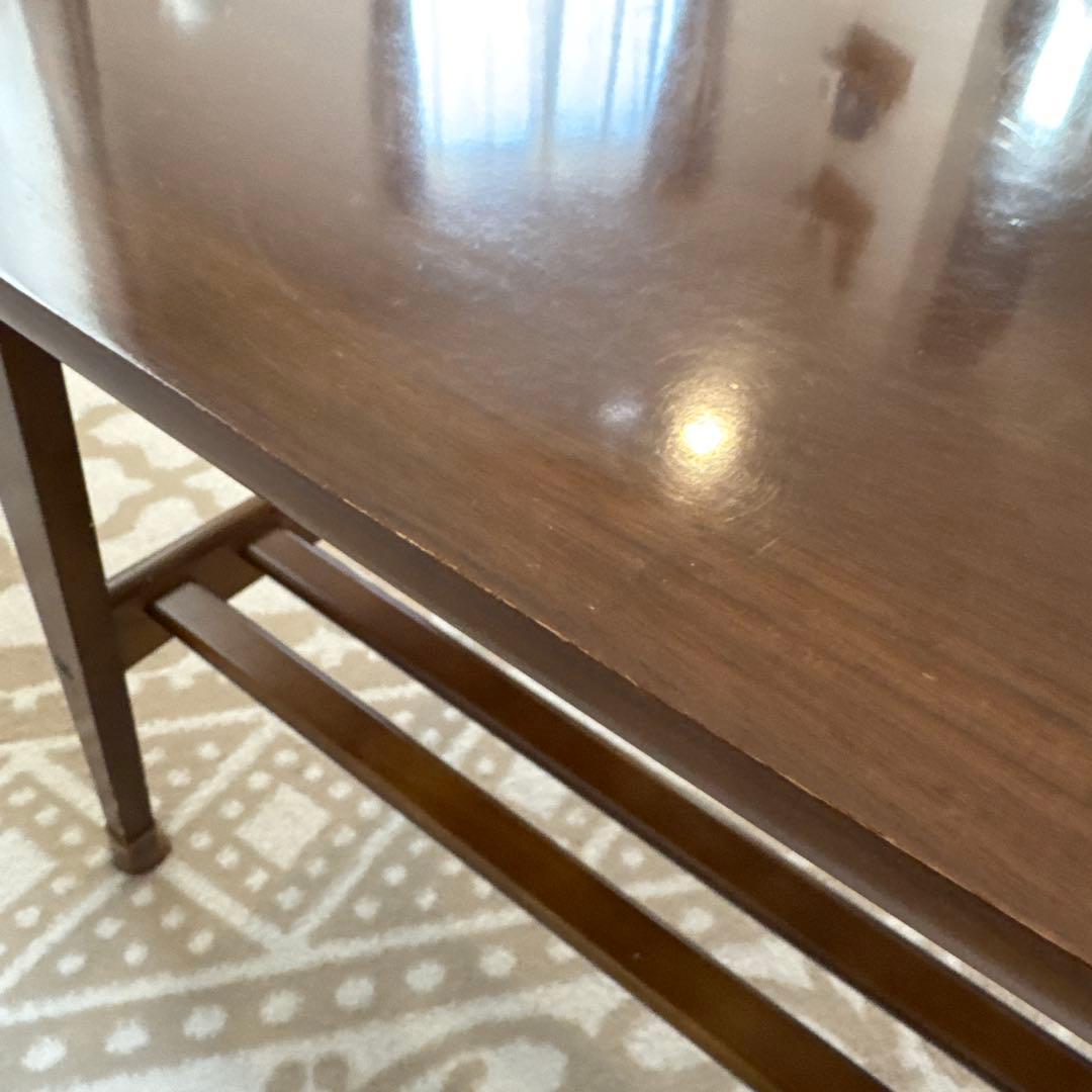 カリモク60 ブラウン 木製 シンプルデザイン ローテーブル 下部棚付き