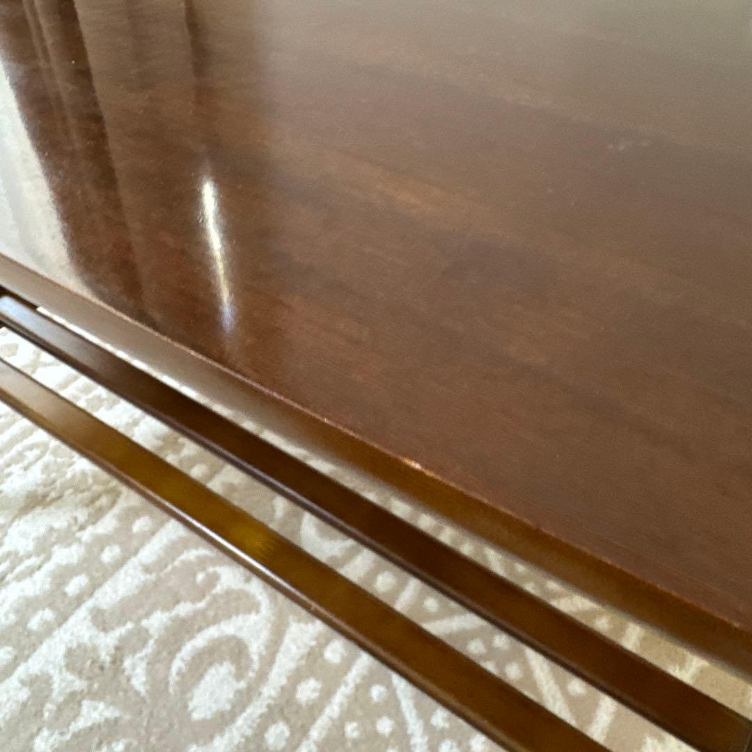 カリモク60 ブラウン 木製 シンプルデザイン ローテーブル 下部棚付き