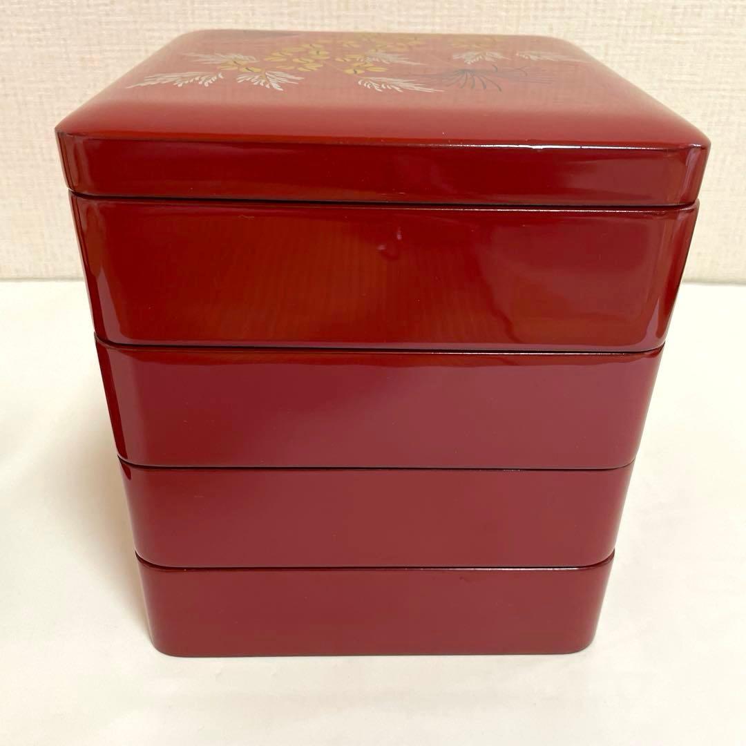 新品未使用 川連漆器 四段重箱 とおかもちセット16.6cm角 美品