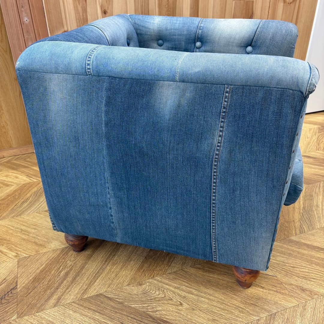 【今月まで‼️】デニム スタッズ　シングルソファ