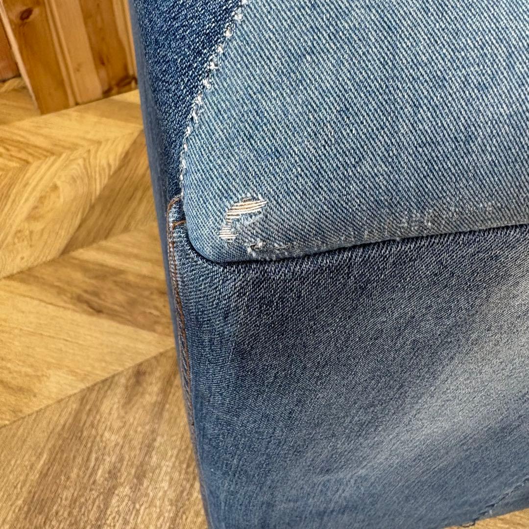 【今月まで‼️】デニム スタッズ　シングルソファ