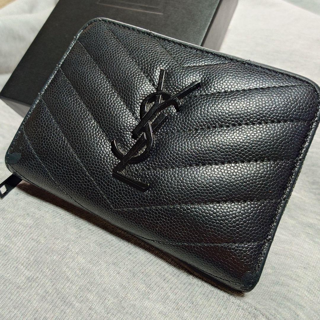x*様 SAINT LAURENT サンローラン ブラック 二つ折り財布