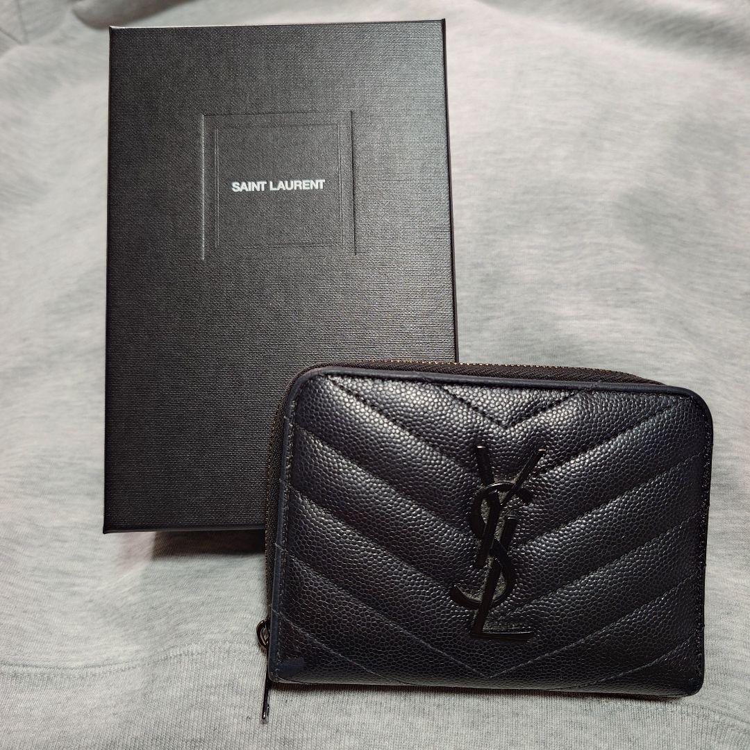 x*様 SAINT LAURENT サンローラン ブラック 二つ折り財布