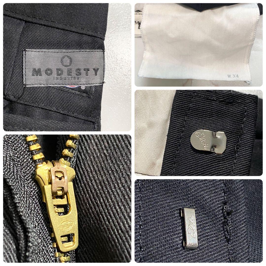 A17490 極美品 モデスティ×ディッキーズ カスタムメイド2タックパンツ34