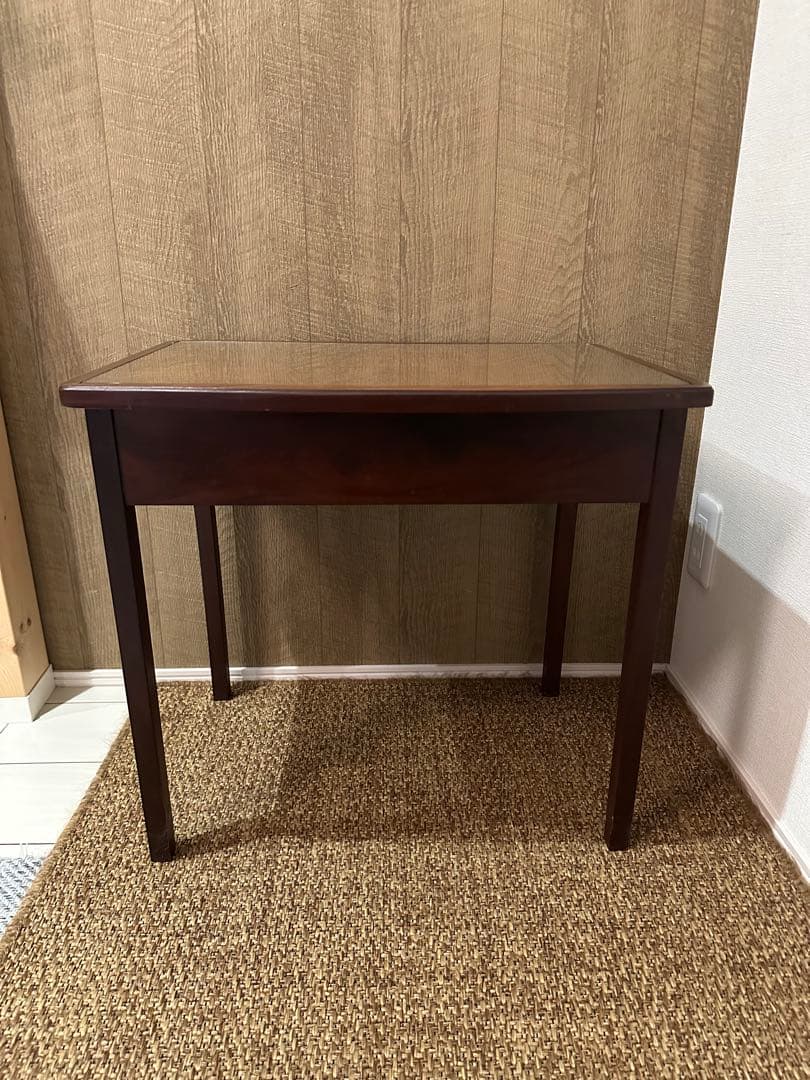 ネストテーブル　木製　ガラス天板　アンティーク