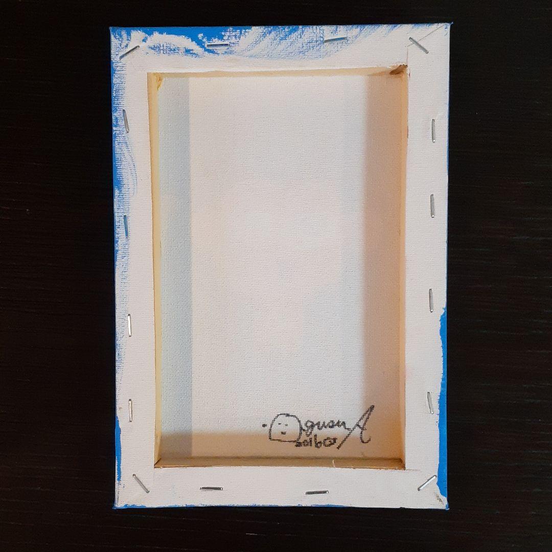 ハッピーモンキー　サムホールサイズ　アクリルガッシュ　画家　小楠アキコ作品