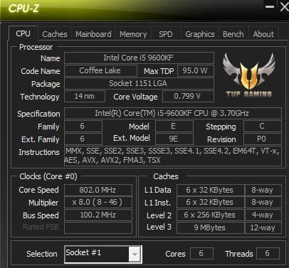 Core i5 9600KF 3.7GHz 第9世代 Coffee Lake