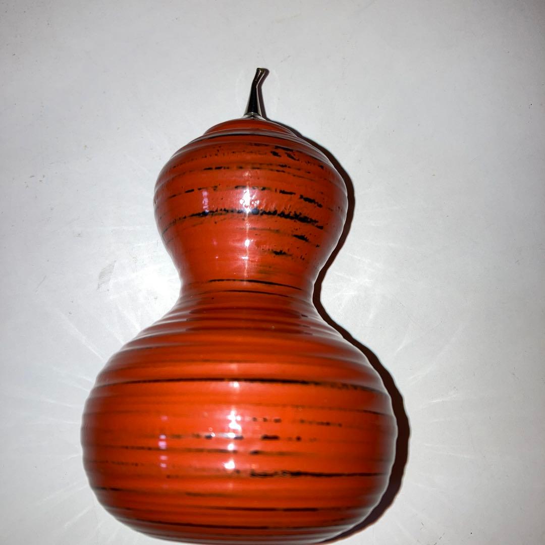 オレンジ色の漆器製振り出し茶道具　三象