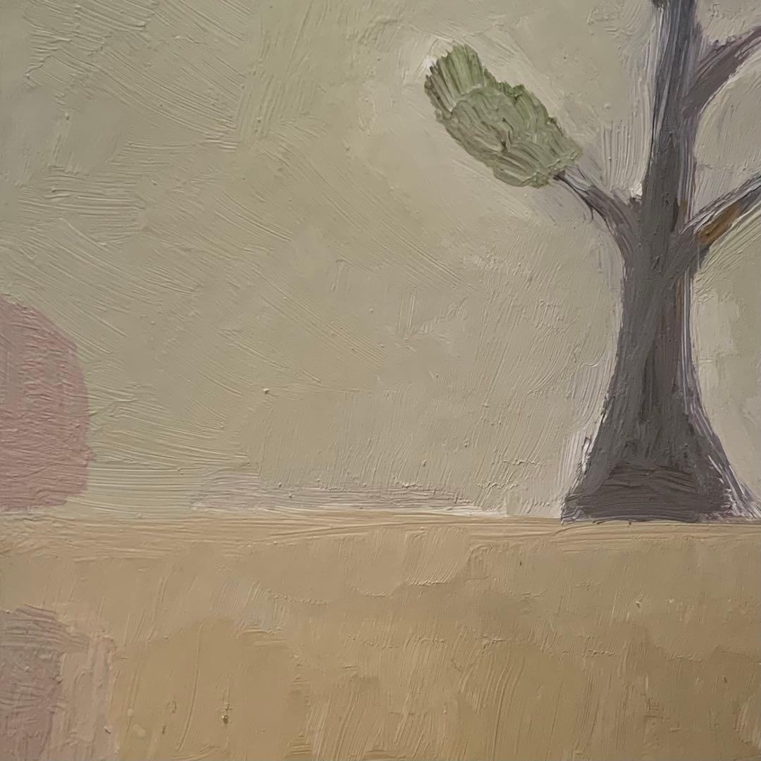 油彩 油絵 額装「木 No.7」oil on board 現代美術 絵