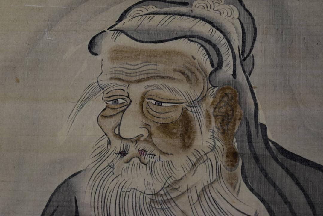 狩野探幽/寿老人図/掛軸/名家伝来/AA-194