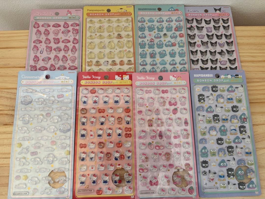 国内正規品サンリオ ボンボンドロップシール ミニ 8種セット