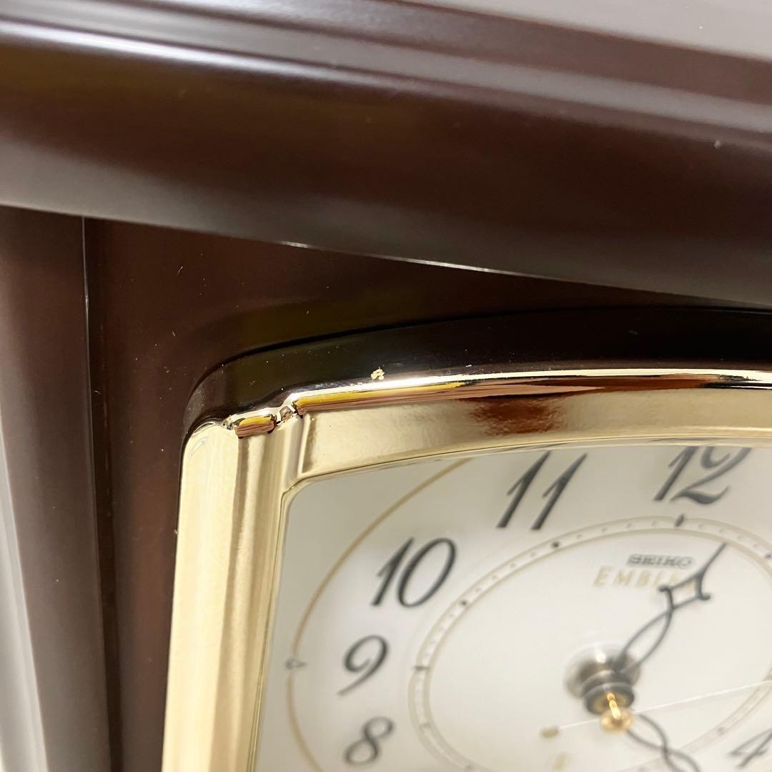 未使用級 SEIKO セイコー エンブレム 電波置き時計 HW582B アナログ