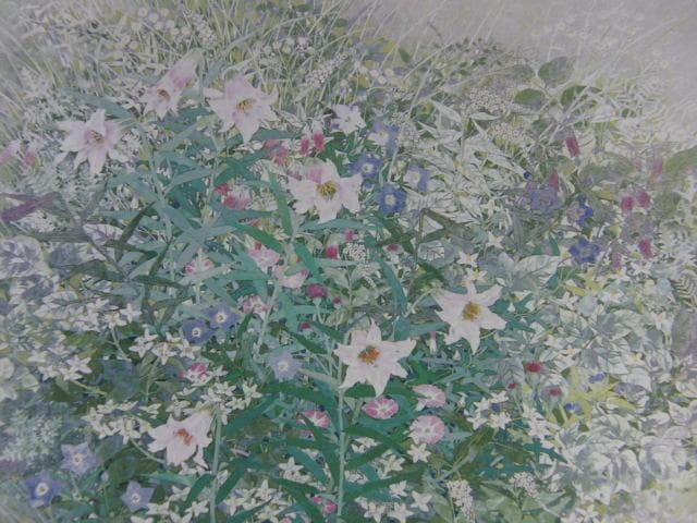 重岡良子、【朝露野】、希少な額装用画集より、新品額装付、状態良好