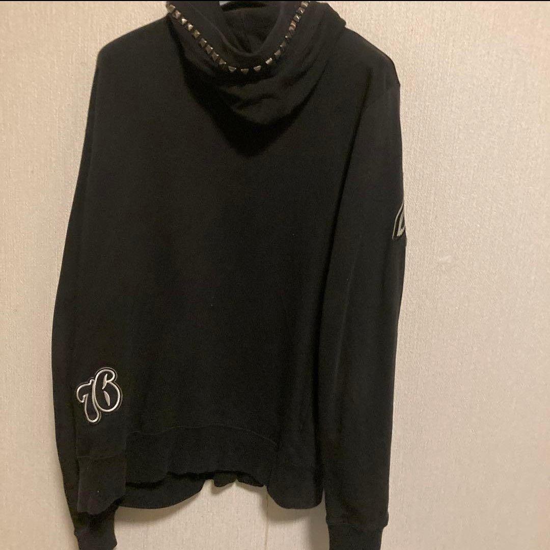 ヒステリックグラマー　スタッズ ワッペンパーカー 黒