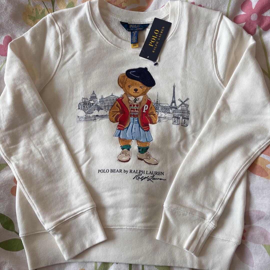 新品　白ポロベア　トレーナー