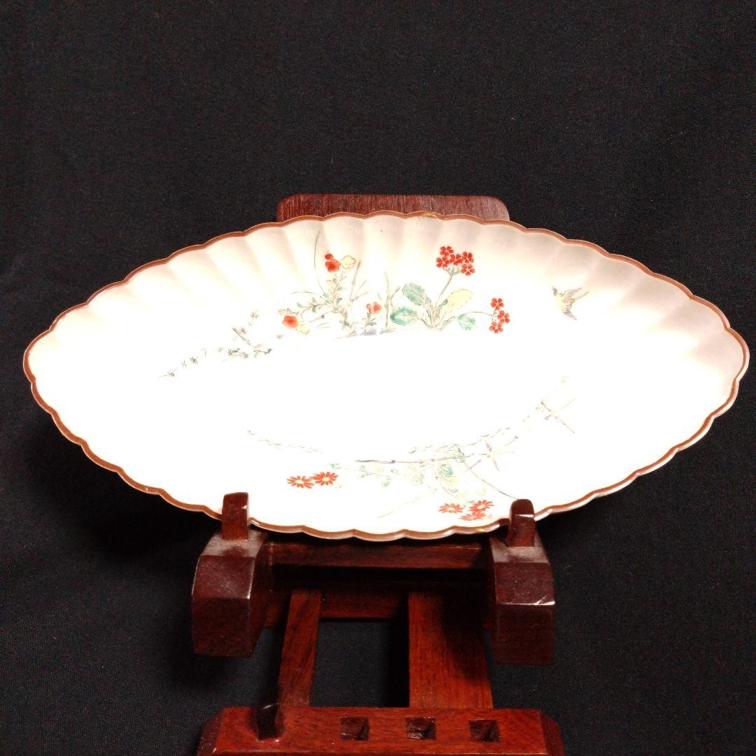 古伊万里柿右衛門様式草花文長皿