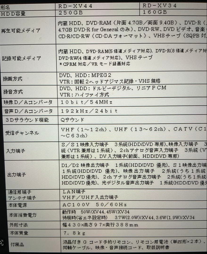 希少 新品 TOSHIBA VTR&DVDダビング ビデオレコーダー 160GB