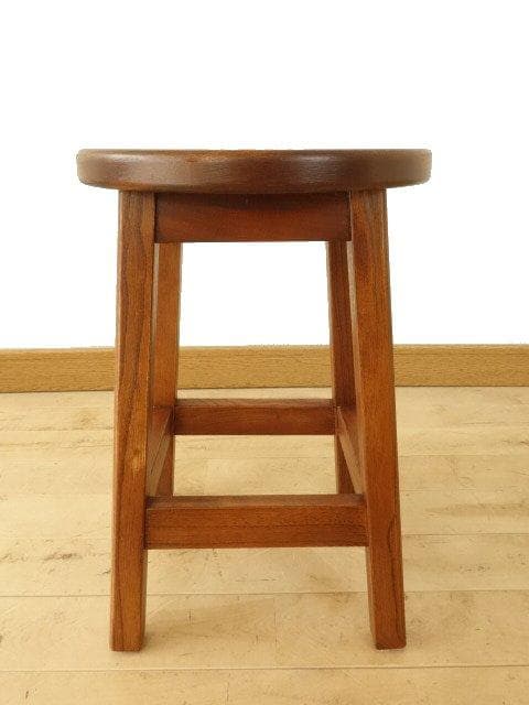 北海道手作り家具　ケヤキ（欅）材　スツールＢ　座面一枚板