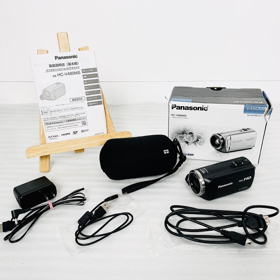【美品】Panasonic HC-V480MS フルHDビデオカメラ ブラック