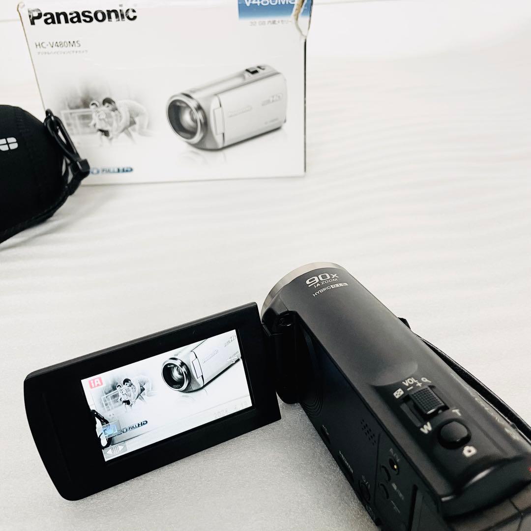 【美品】Panasonic HC-V480MS フルHDビデオカメラ ブラック
