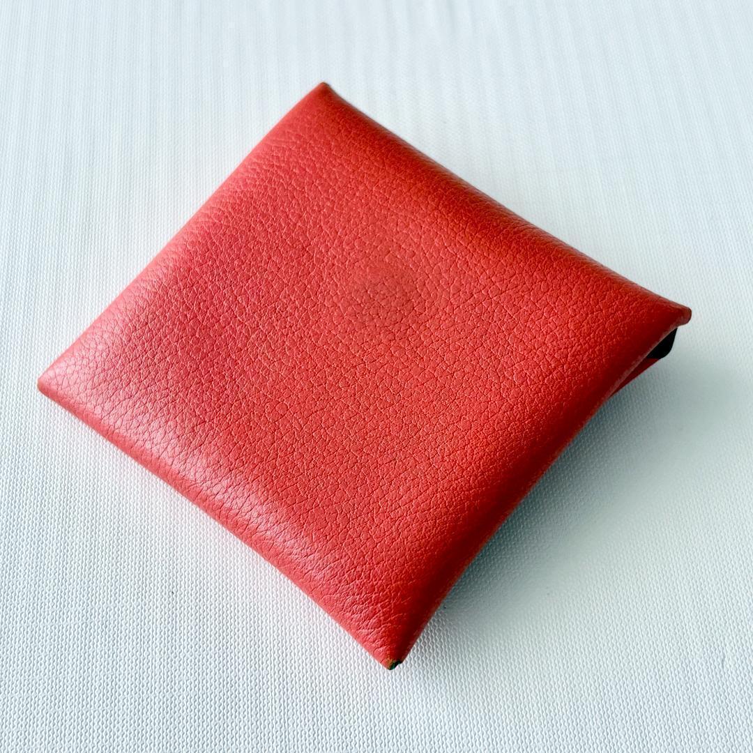 美品 C刻印『エルメス』バスティア オレンジフィールド ケース 小銭入れ