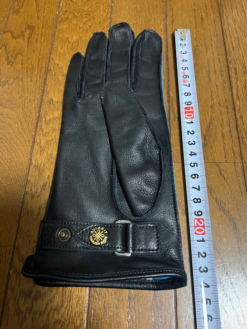 ルイスレザー　本革手袋 ブラック ブルー M