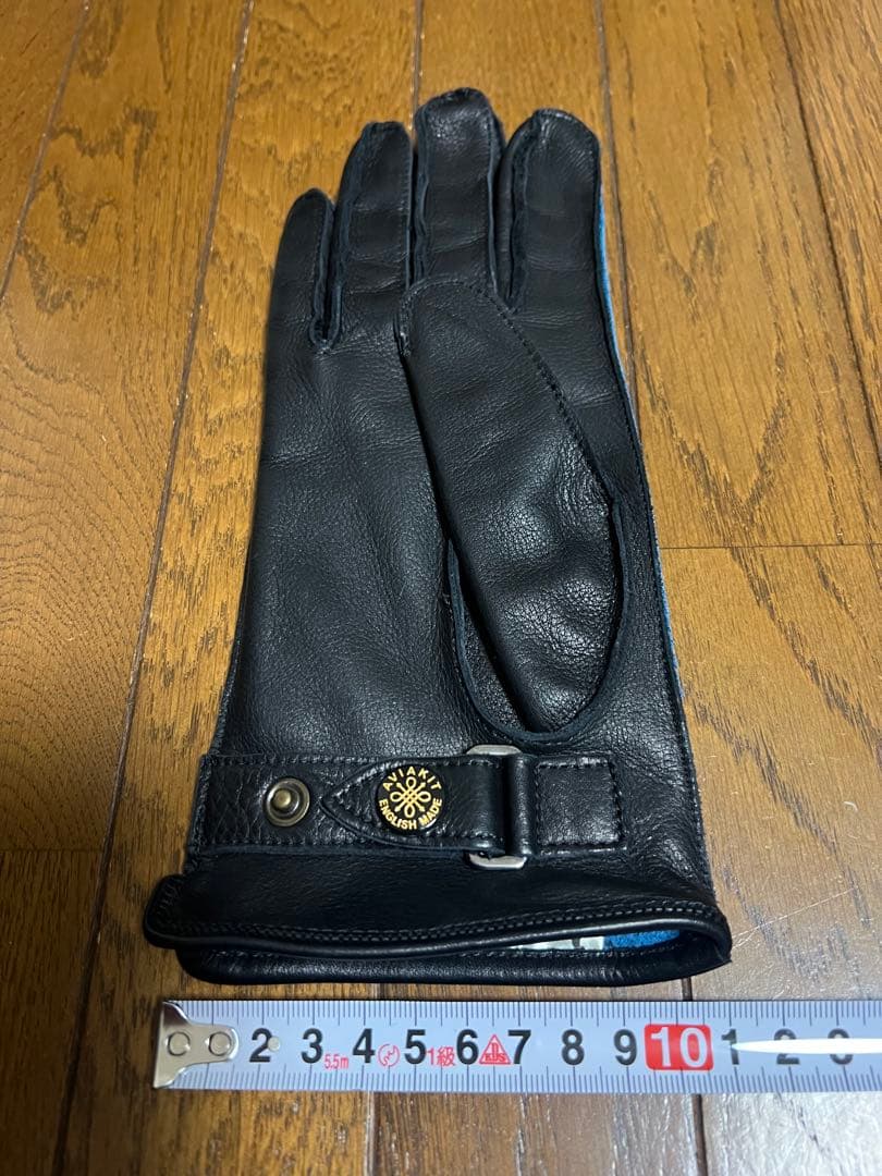 ルイスレザー　本革手袋 ブラック ブルー M