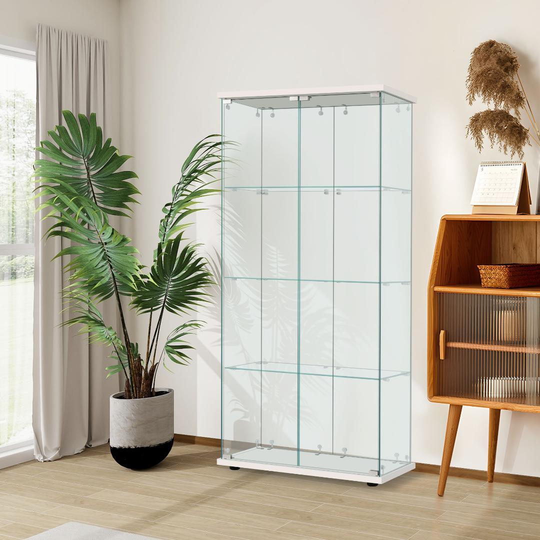 【ホワイト】コレクションケース 両扉タイプ 大型 幅80×奥行37×高164cm