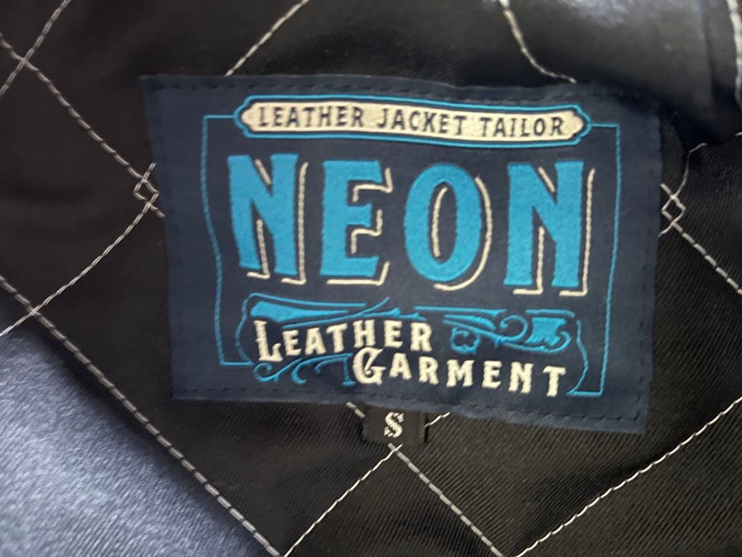 美品 NEON LEATHER GARMENT シングルレザージャケット