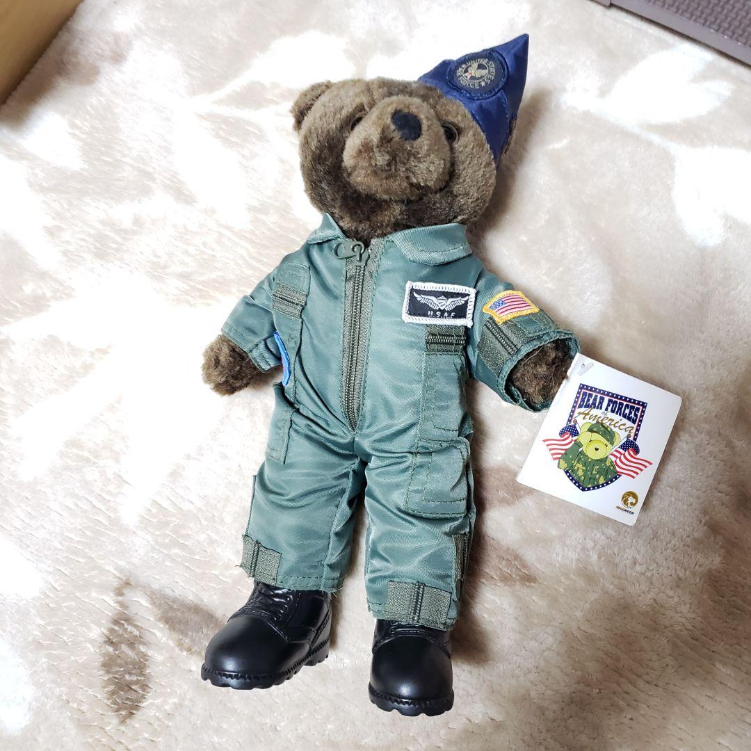 テディベア アメリカ 空軍制服 カーキー 軍隊ミリタリー