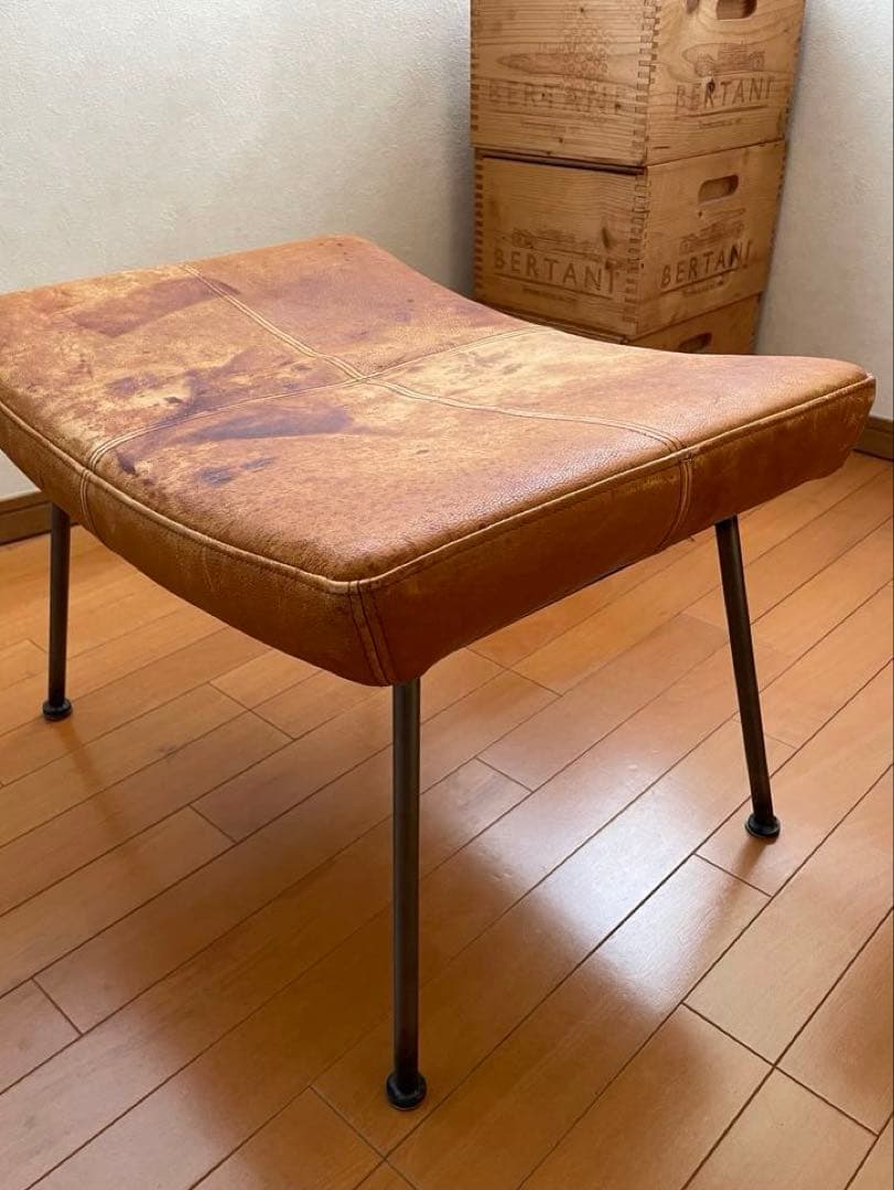 TRUCK トラックファニチャー FURROWED レザー スツール