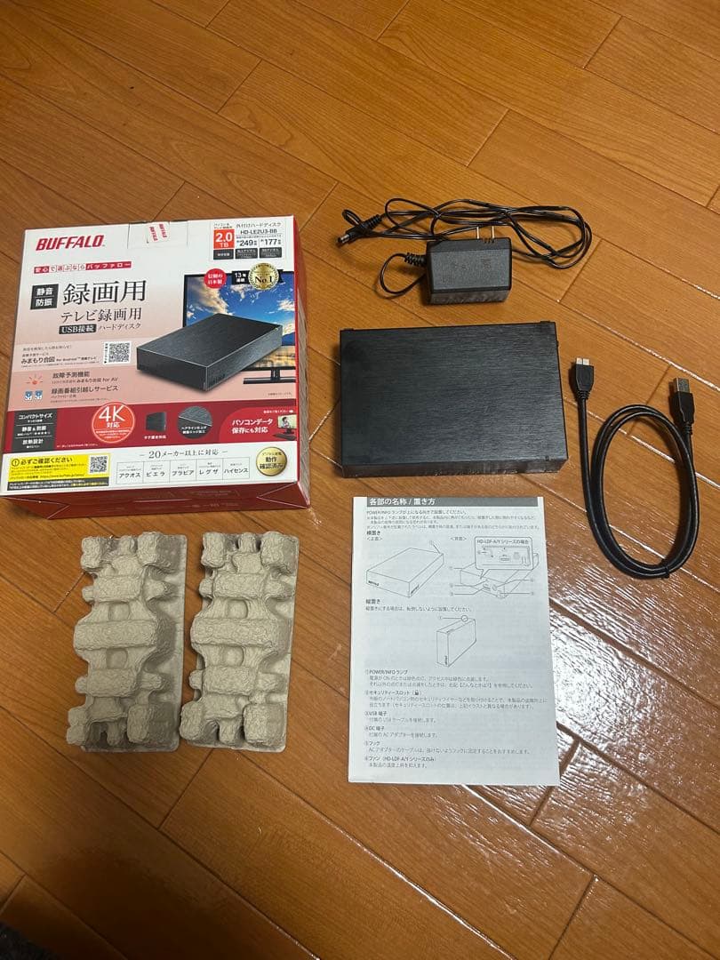 BUFFALO HD-LE2U3-BB 2TB 外付けHDD テレビ対応
