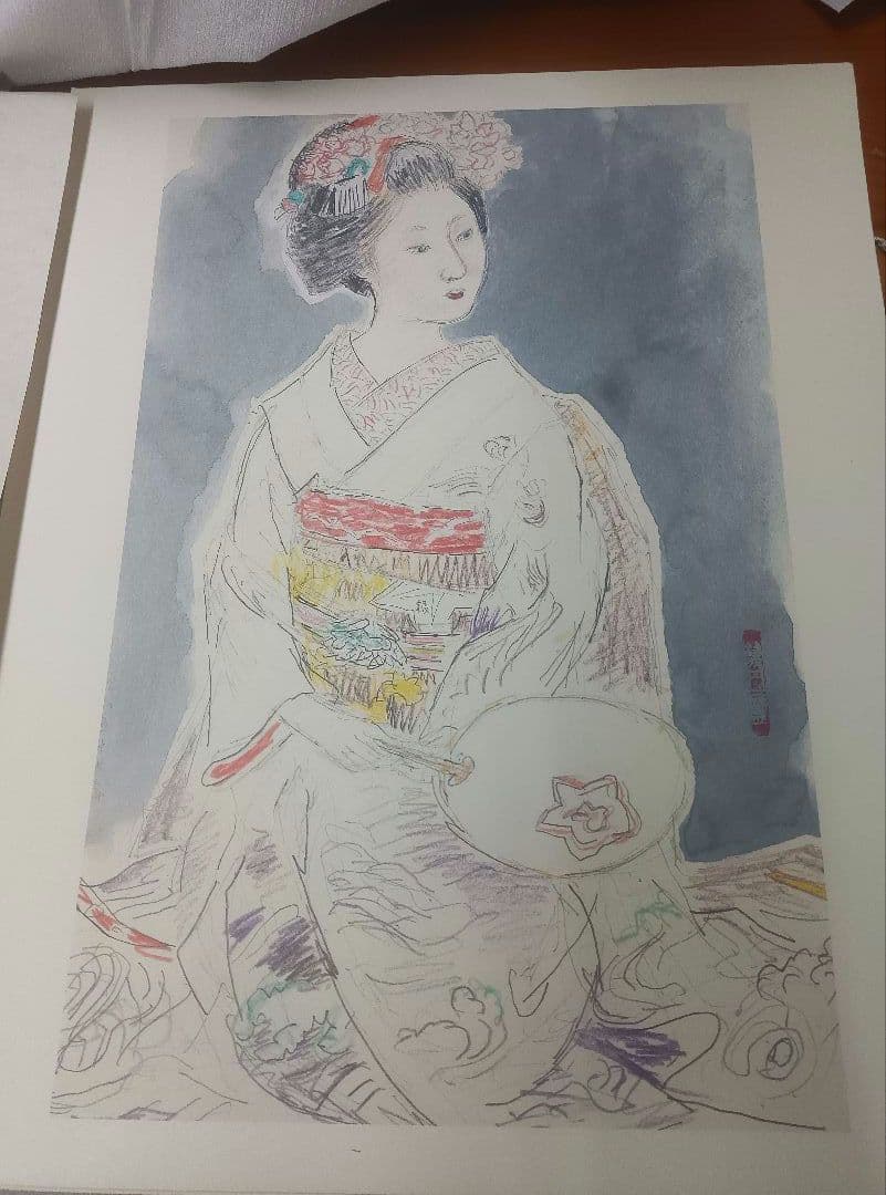 磯田又一郎額絵　 京舞妓12ヶ月素描全12葉