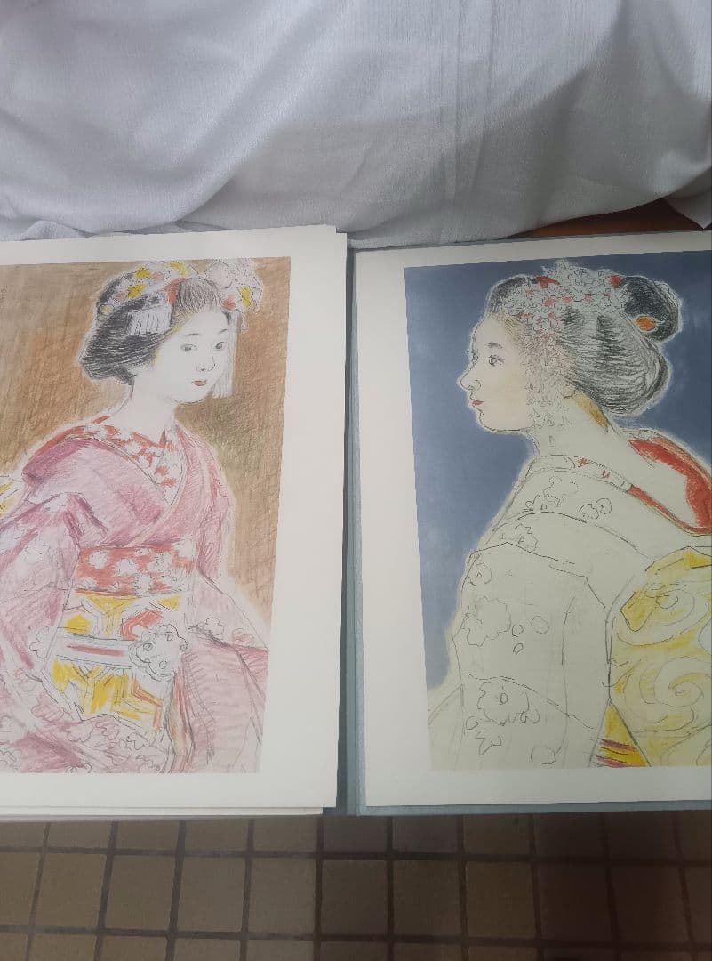 磯田又一郎額絵　 京舞妓12ヶ月素描全12葉