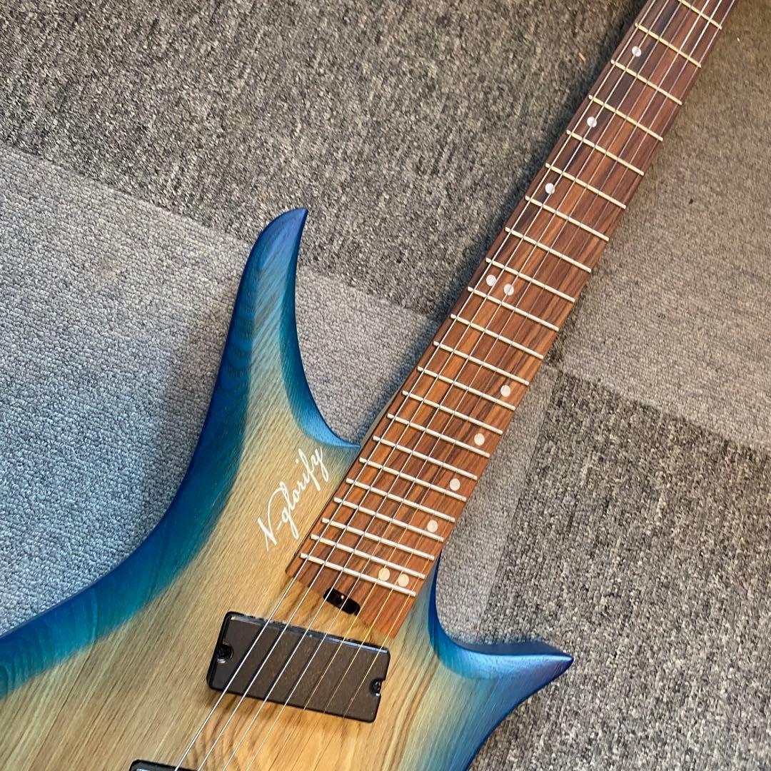 7弦ヘッドレスギター ブルーグラデーション ノーブランド 美品！お買い得！