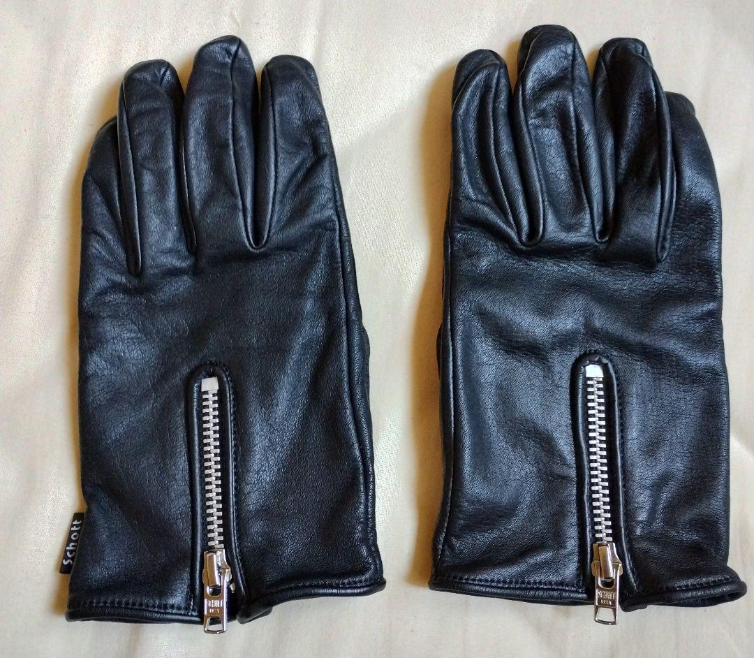 Schott ZIP LEATHER GLOVE M 美品