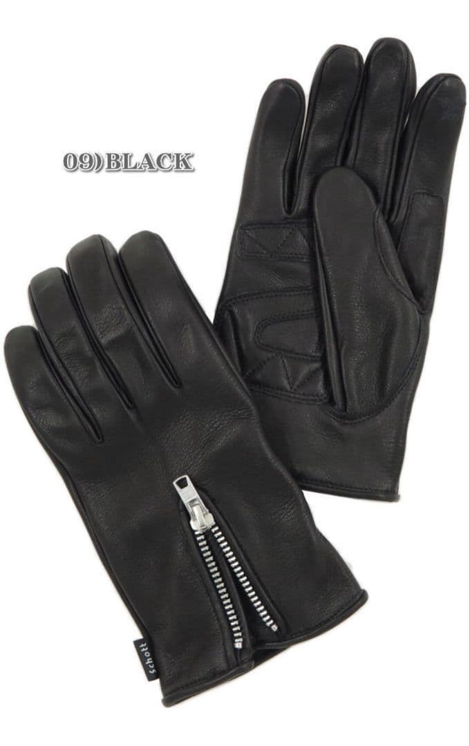 Schott ZIP LEATHER GLOVE M 美品