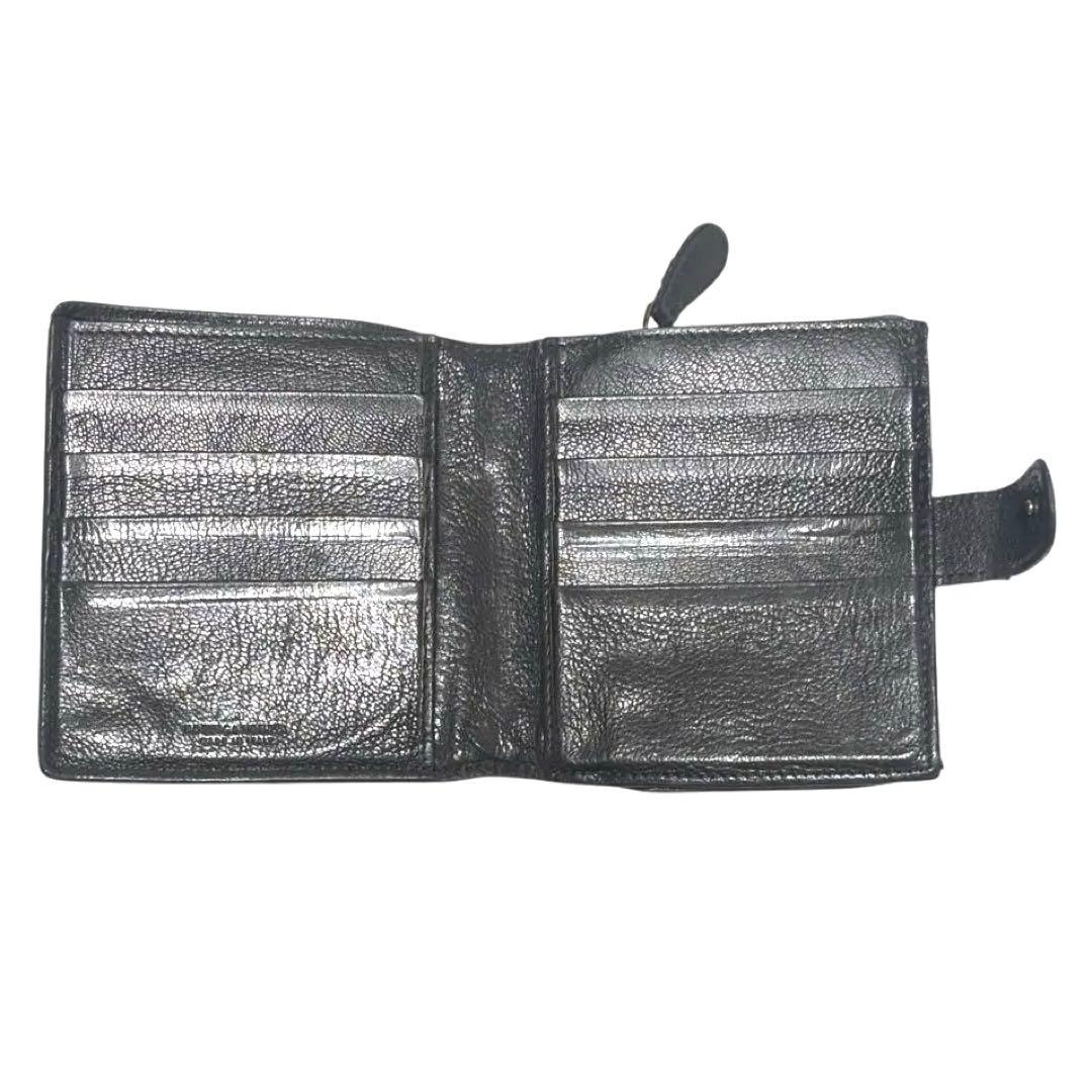 ボッテガヴェネタ　折り財布　ダークグレー　イントレチャート　ラウンドファスナー