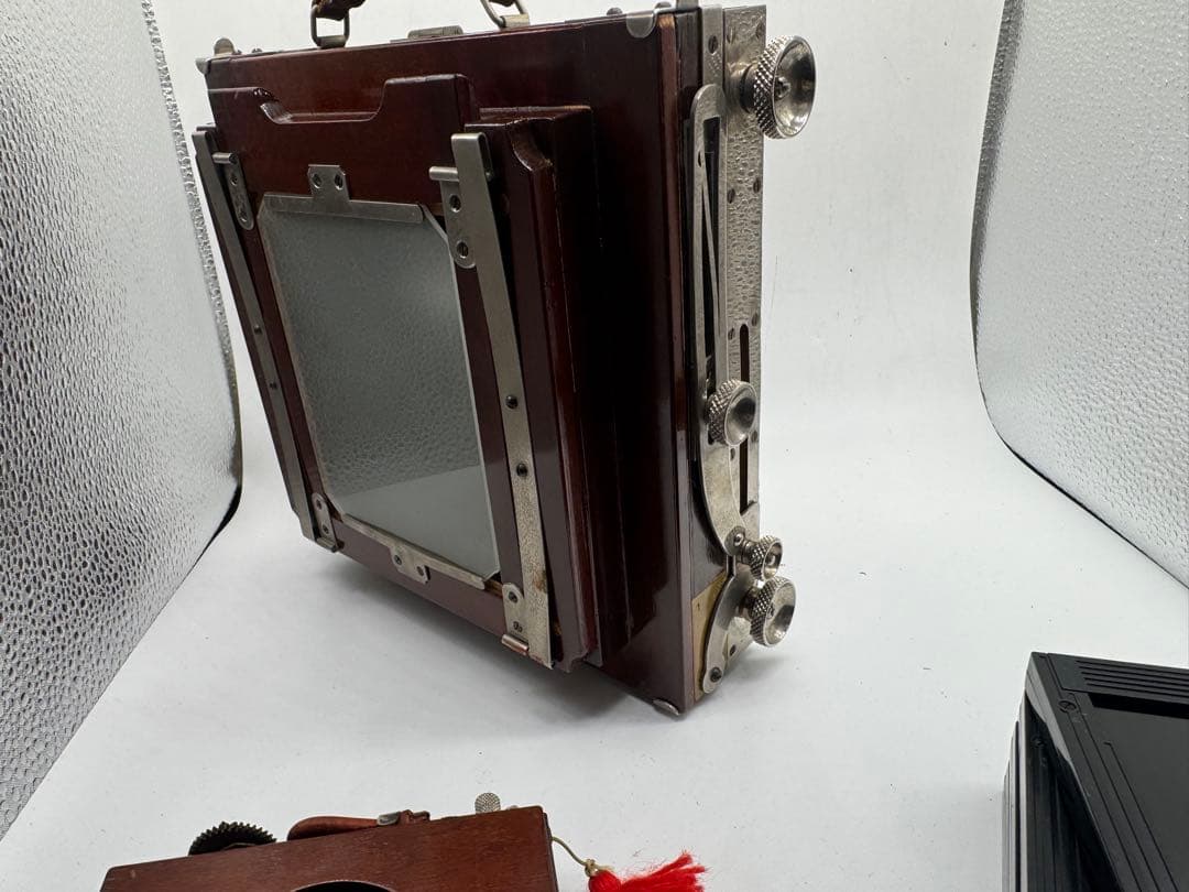 み*い様 【大判カメラ】木製大型カメラCOMPURシャッターレンズ付フィルムホル