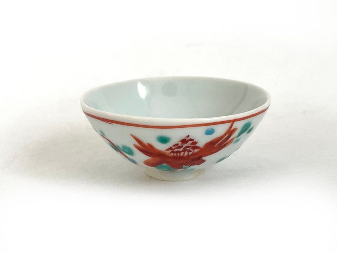 陶芸家　人間国宝　加藤卓男　酒杯　酒器　酒盃　猪口　赤絵　共箱　重要無形文化財