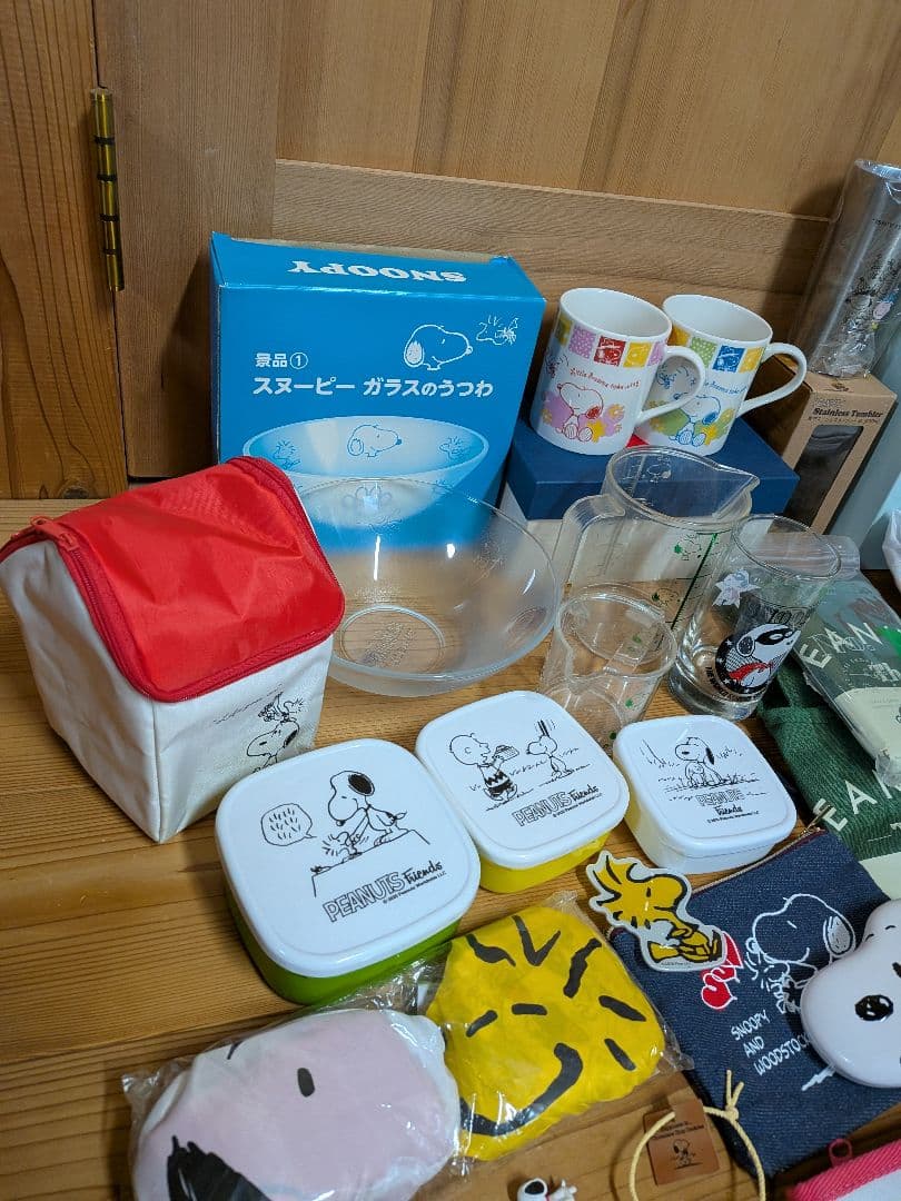 新品　スヌーピー　SNOOPY　皿　コップ　グラス　カバー　セット
