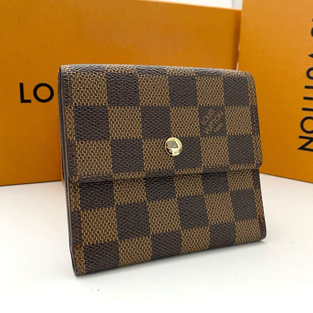 美品　ルイヴィトン　ダミエ　エリーズ　折り財布　wホック