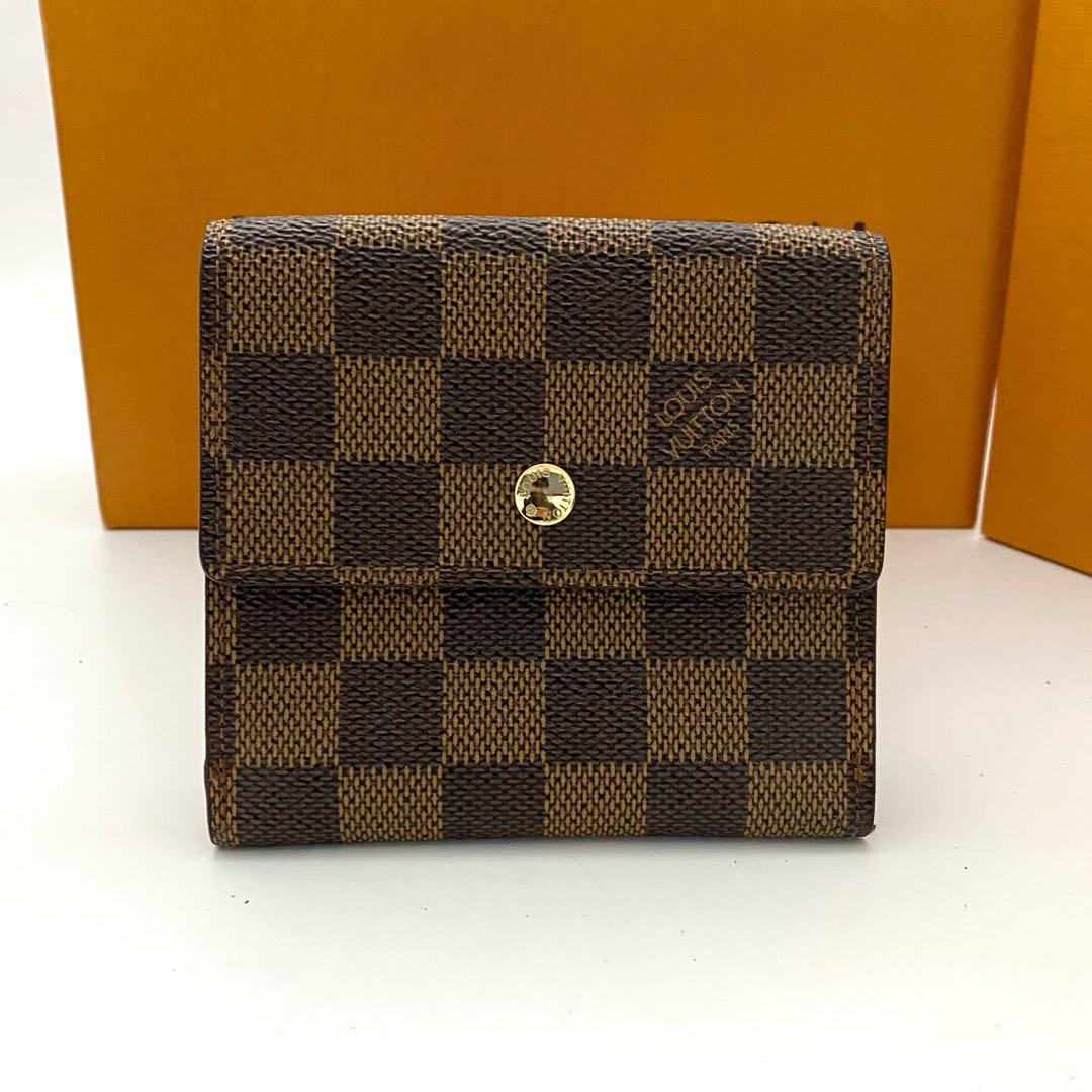 美品　ルイヴィトン　ダミエ　エリーズ　折り財布　wホック