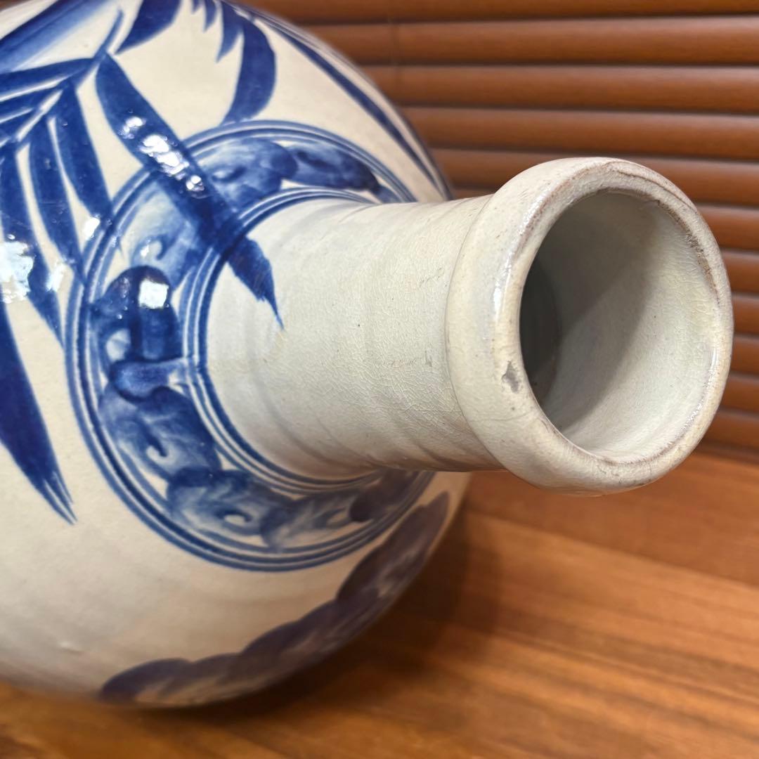 特大　染付徳利　民芸