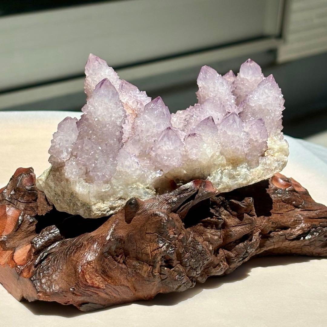 激レア　スピリットクォーツ　カクタスアメジスト原石  サボテン水晶　一点物