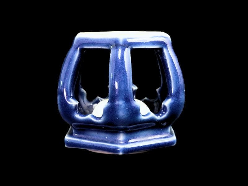 古伊万里　瑠璃透かし　六角　盃台　C564AS-CGo